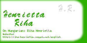 henrietta riha business card